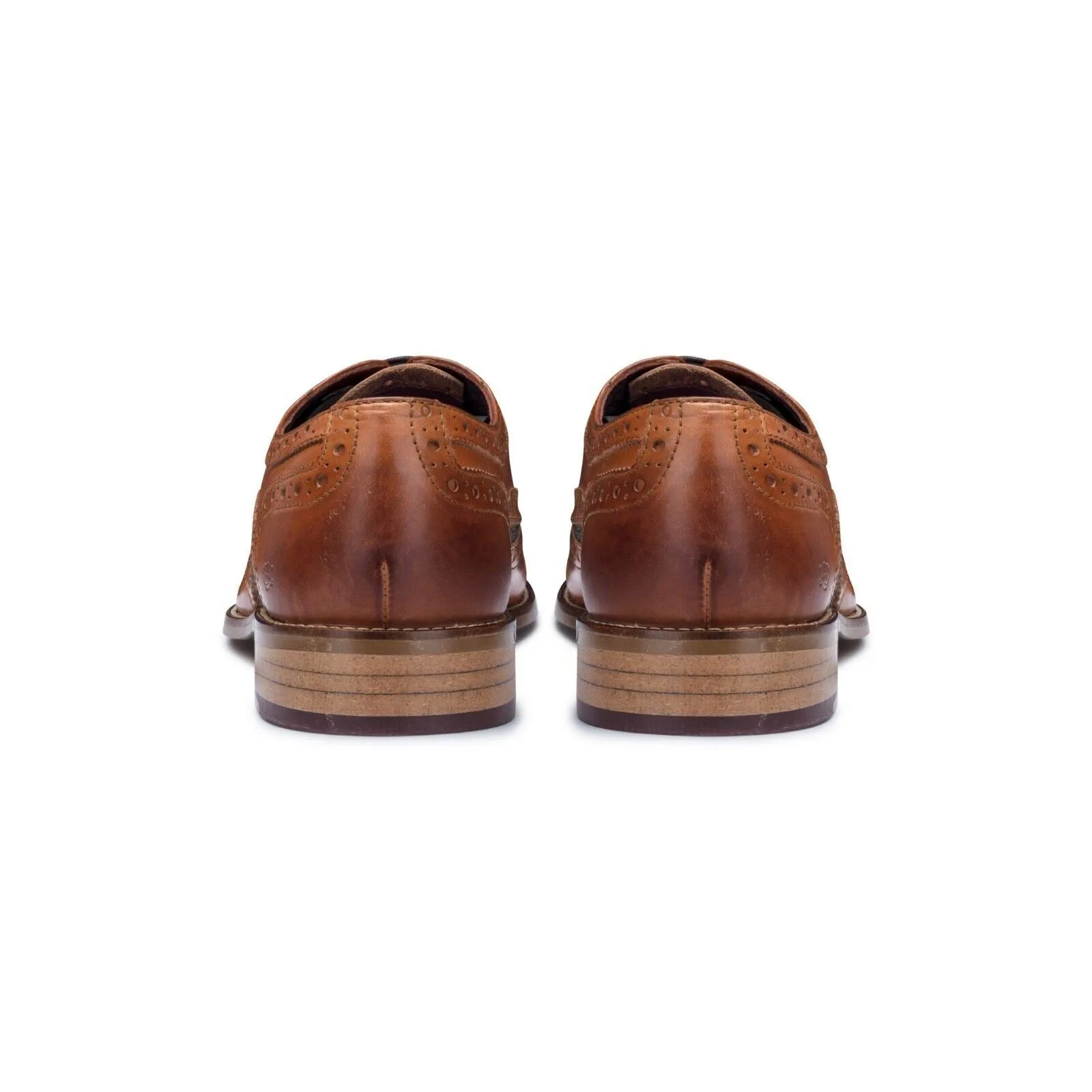 Mens Classic Oxford Tan Leather Gatsby Brogue Shoes with Tweed
