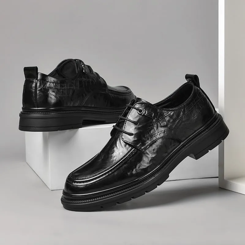 Men's Dress Shoes Black Formal Business Oxford Classic Lace Up Wingtip Breathable Non-Slip Casual Shoes