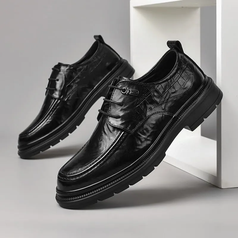 Men's Dress Shoes Black Formal Business Oxford Classic Lace Up Wingtip Breathable Non-Slip Casual Shoes