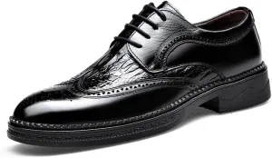 Men's Dress Shoes Casual Comfort Formal Business Oxford Faux Patent Leather Derby Shoes for Men