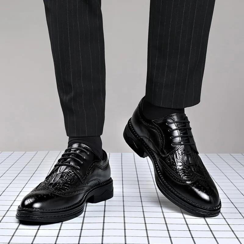 Men's Dress Shoes Casual Comfort Formal Business Oxford Faux Patent Leather Derby Shoes for Men