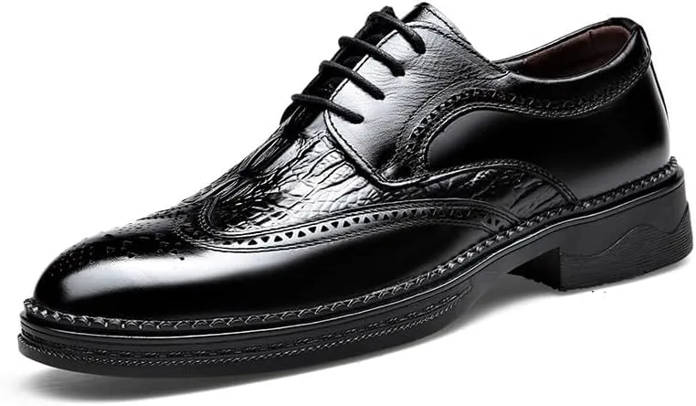 Men's Dress Shoes Casual Comfort Formal Business Oxford Faux Patent Leather Derby Shoes for Men