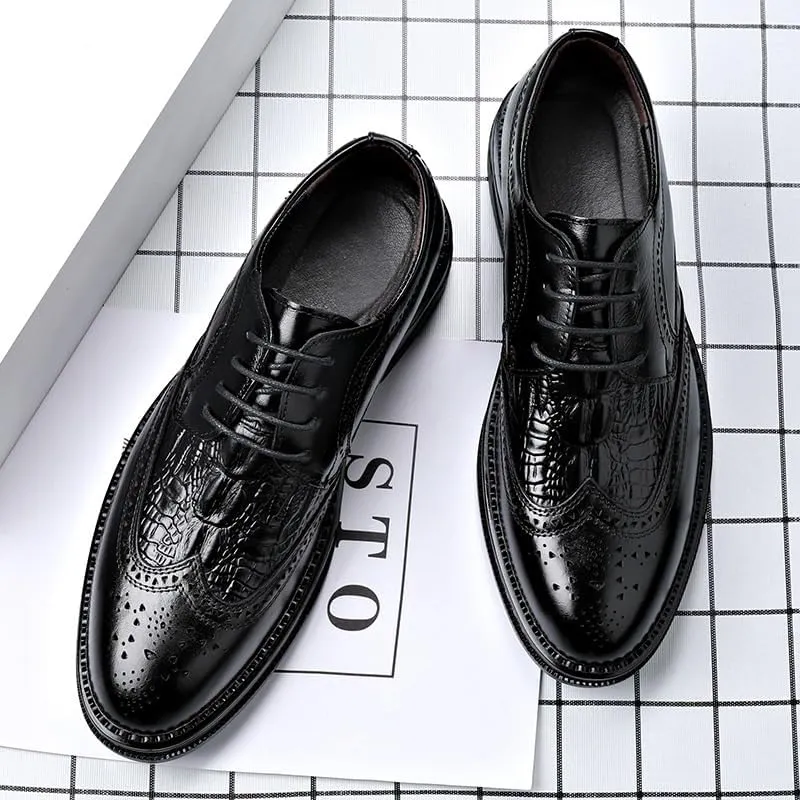 Men's Dress Shoes Casual Comfort Formal Business Oxford Faux Patent Leather Derby Shoes for Men