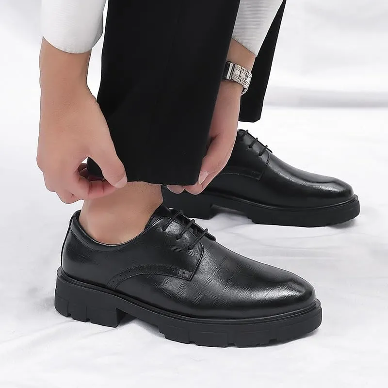 Men's Dress Shoes Casual Retro Classic Oxfords Shoes for Men Comfortable Formal Business Derby Shoes for Men