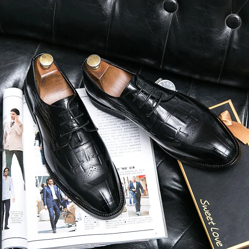 Men's Dress Shoes  Oxford Leather Breathable Original Men's Brogue Shoes