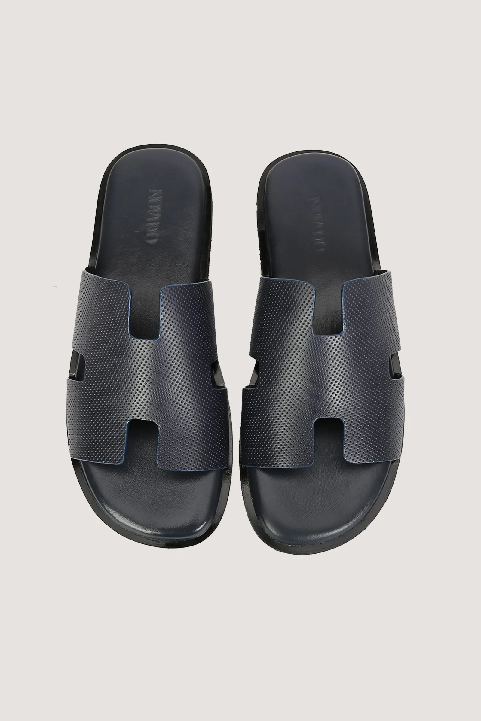 Men's H Dotted Style Leather Slipper