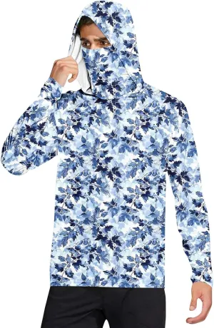 Men's Hunting Shirts with Mask Lightweight UPF 50  Sun Protection Long Sleeve Fishing Shirt Rash Guard Hiking Tee Tops