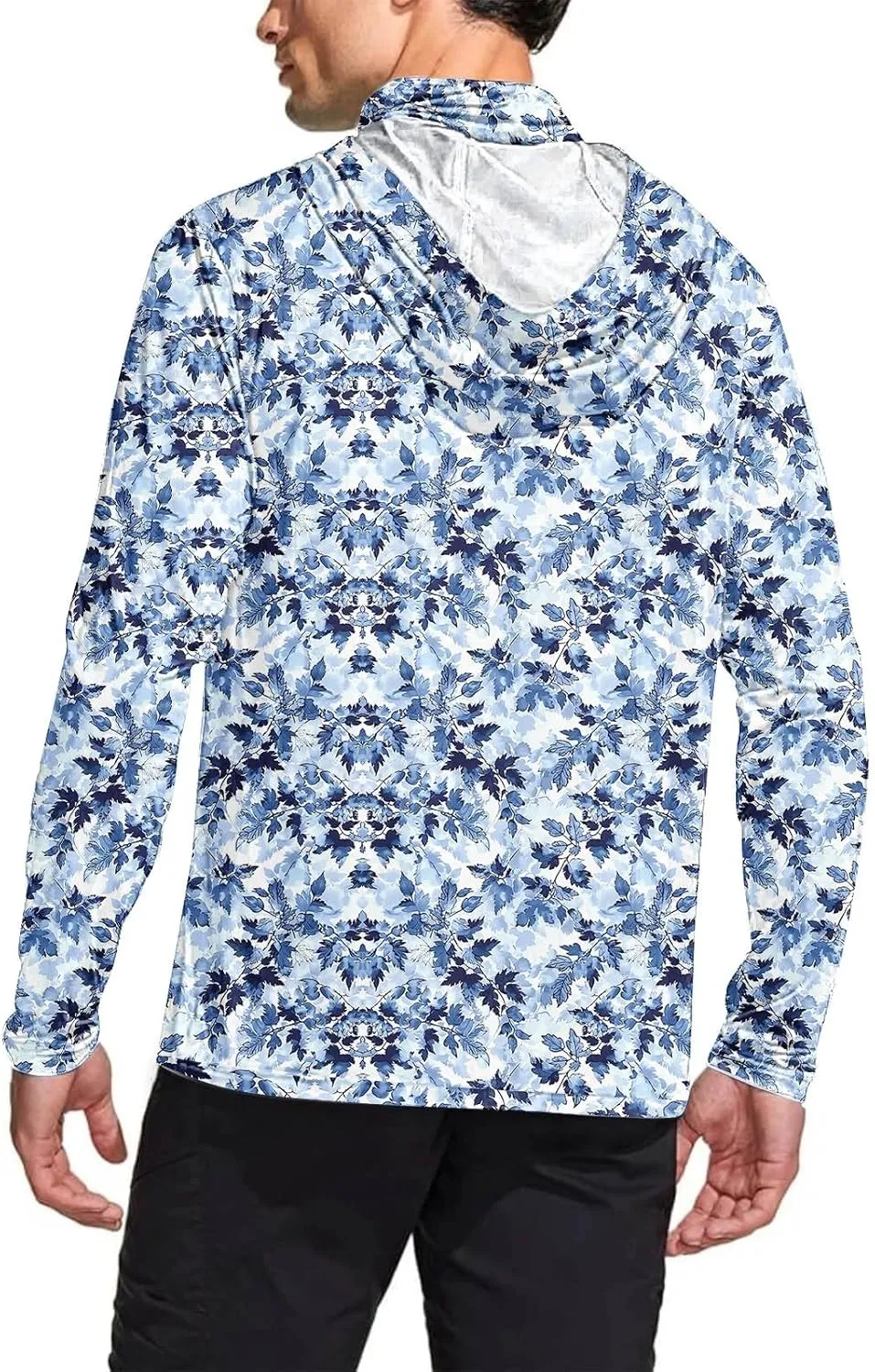Men's Hunting Shirts with Mask Lightweight UPF 50  Sun Protection Long Sleeve Fishing Shirt Rash Guard Hiking Tee Tops