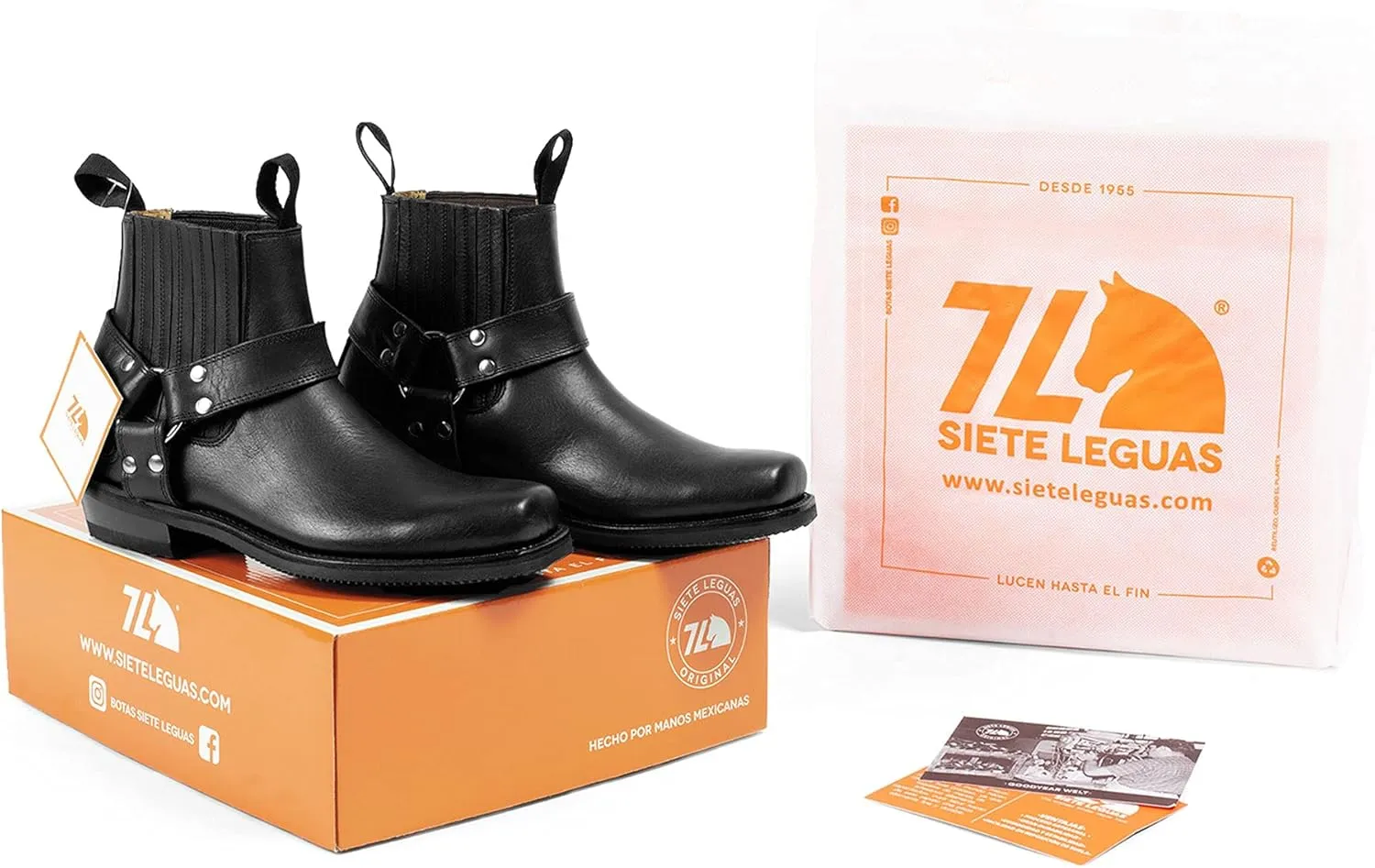 Men's Leather Biker Ankle Boot for Men Style 3600