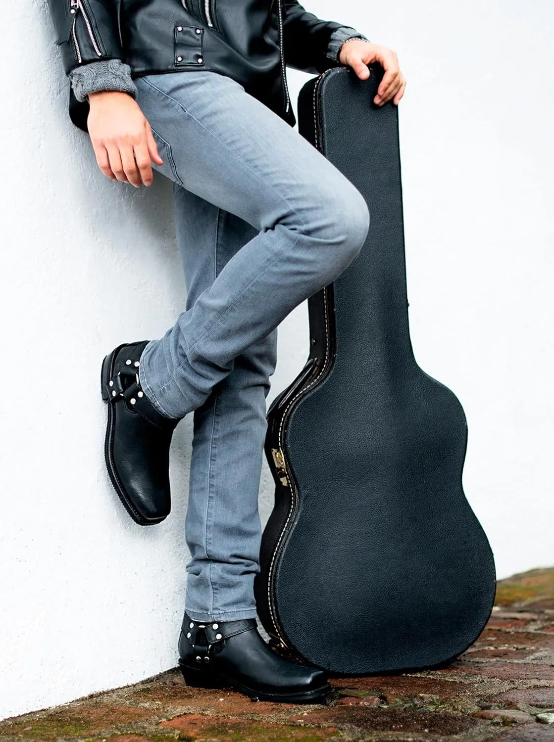 Men's Leather Biker Ankle Boot for Men Style 3600