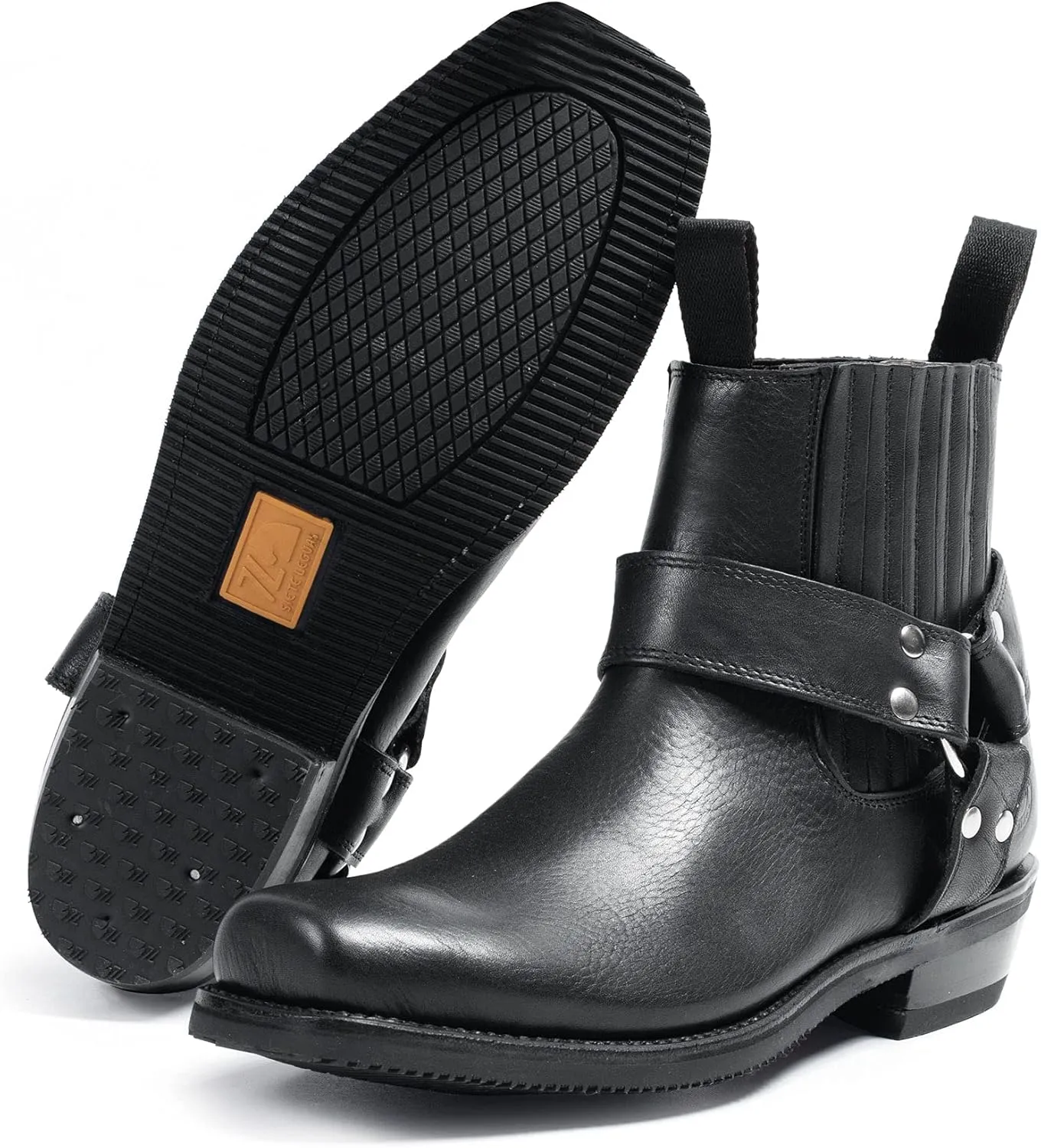 Men's Leather Biker Ankle Boot for Men Style 3600