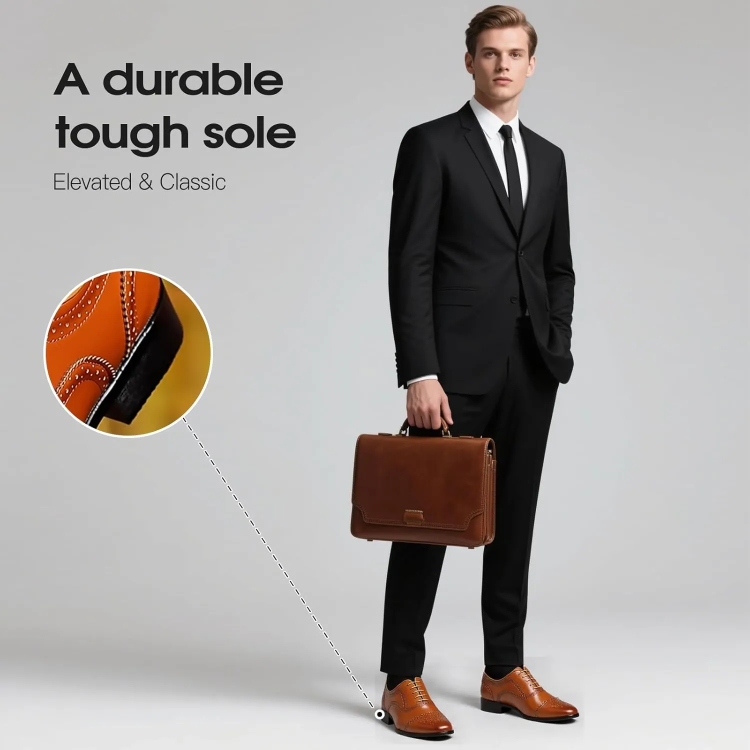 Men's Oxford Dress Shoes, Classic Cap Toe, Lace-up, Business Formal, Synthetic Leather,Retro Formal,Office Dinner Party Dating Shoes