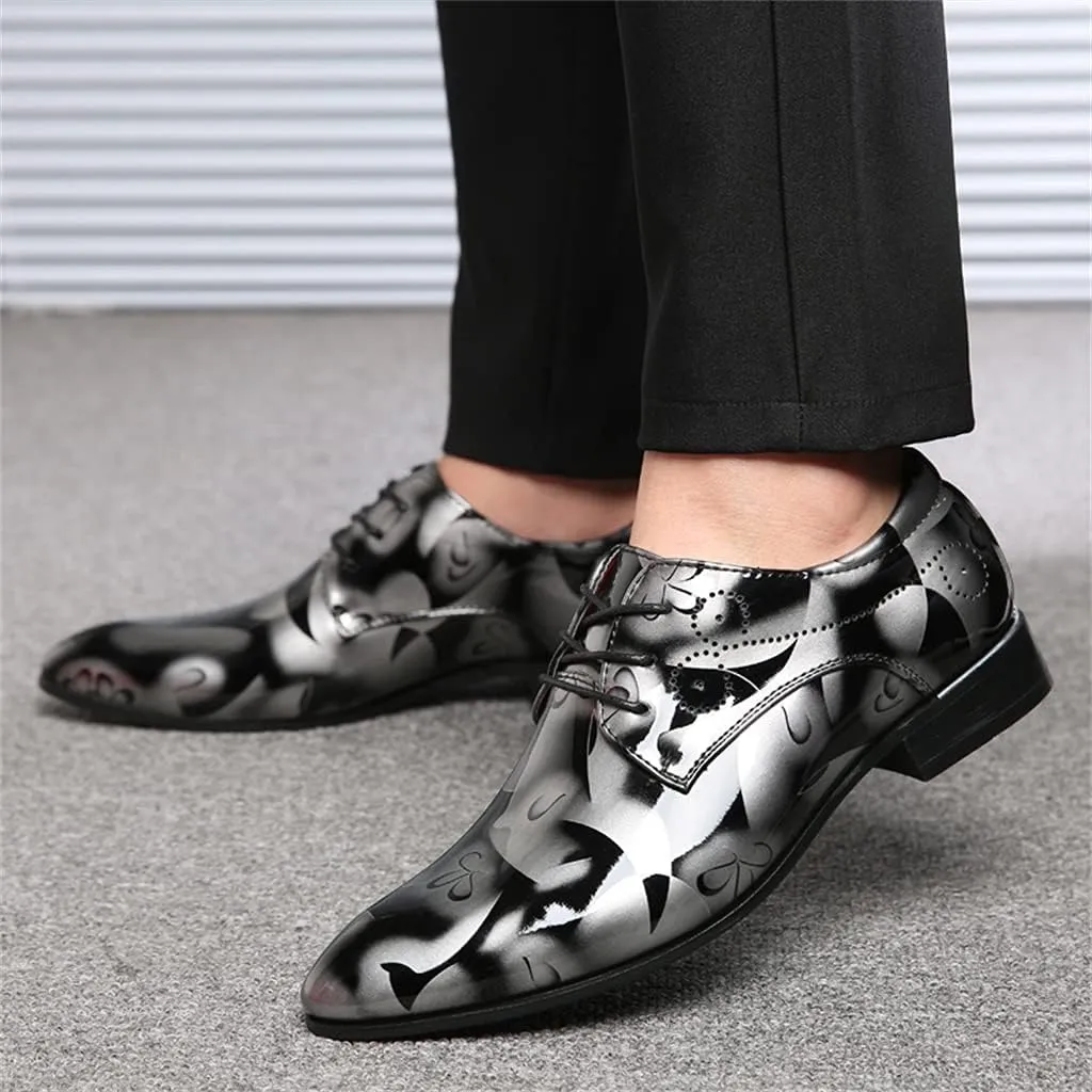 Men's Prince Classic Modern Formal Oxfords Wingtip Lace Up Dress Shoes Business Lace-up Plain Toe Leather Brogue