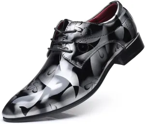 Men's Prince Classic Modern Formal Oxfords Wingtip Lace Up Dress Shoes Business Lace-up Plain Toe Leather Brogue