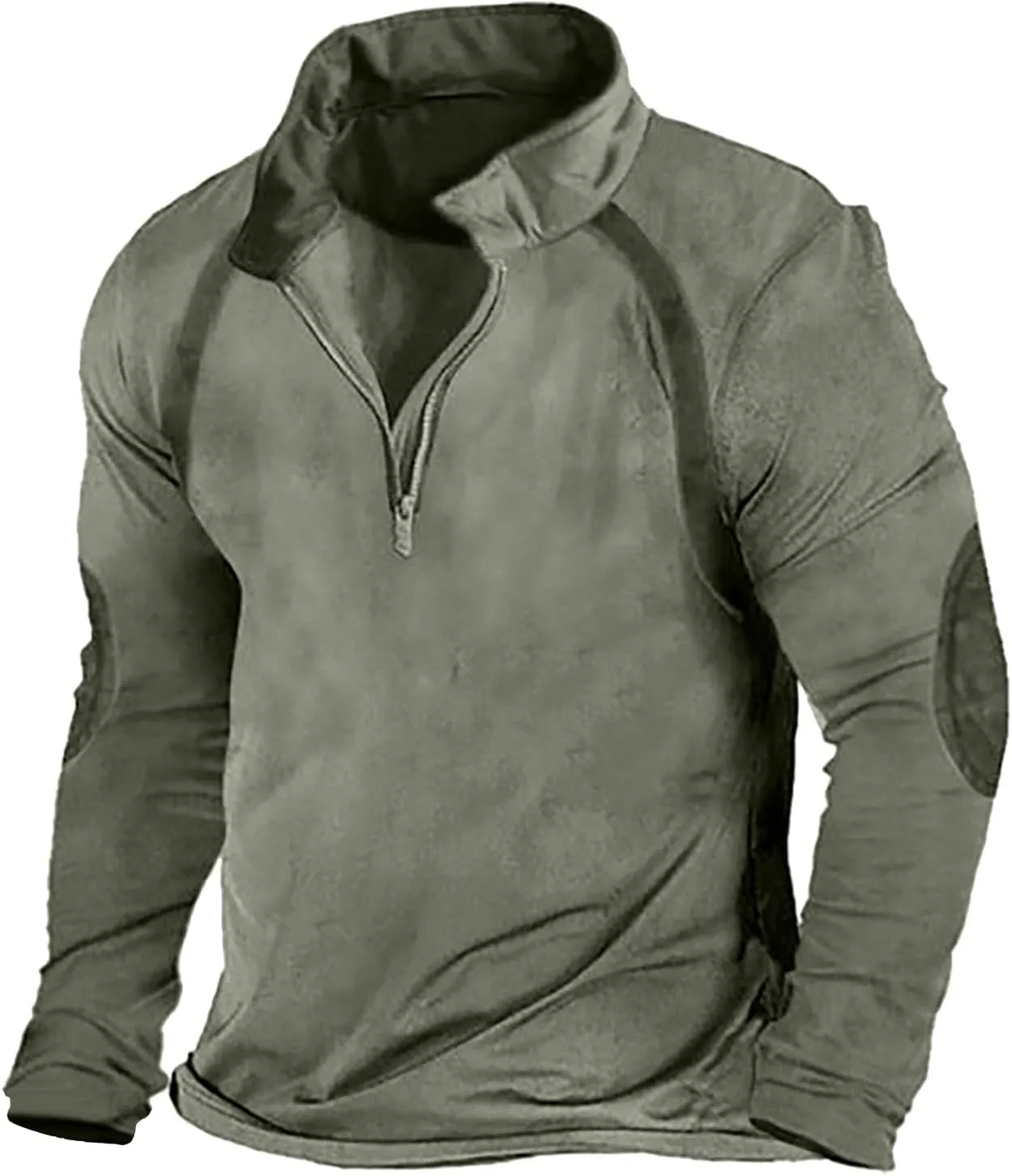 Mens Washed Tactical Rugged Sweatshirts Quarter Zip Cargo Pullover Distressed Long Sleeve Running Winter Jackets