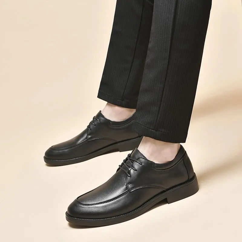 Mens Wingtip Oxford Shoes Breathable Leather Brogue Dress Shoes for Men Business Casual Lace Up(Black,7.5)