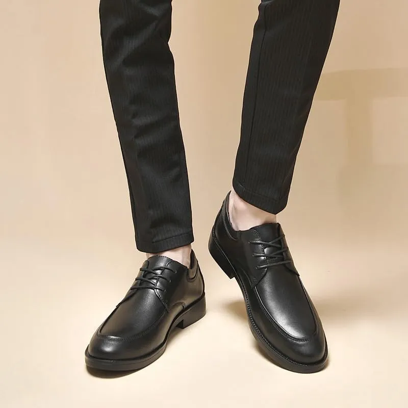 Mens Wingtip Oxford Shoes Breathable Leather Brogue Dress Shoes for Men Business Casual Lace Up(Black,7.5)