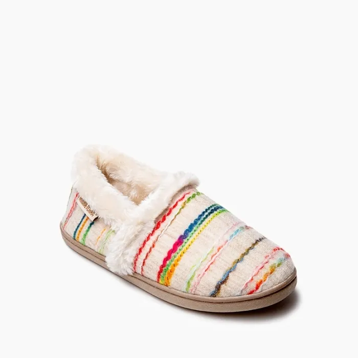 Minnetonka Women's 6-10 Dina Slipper Cream Multi