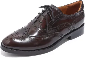 Mona flying Women's Leather Perforated Lace-up Oxfords Brogue Wingtip Shoes for Ladies Women