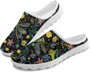Mule Shoes for Women Summer Novelty Butterfly Outdoor Non-Slip Sneakers Hand Free Garden Walking Shoes Slip On
