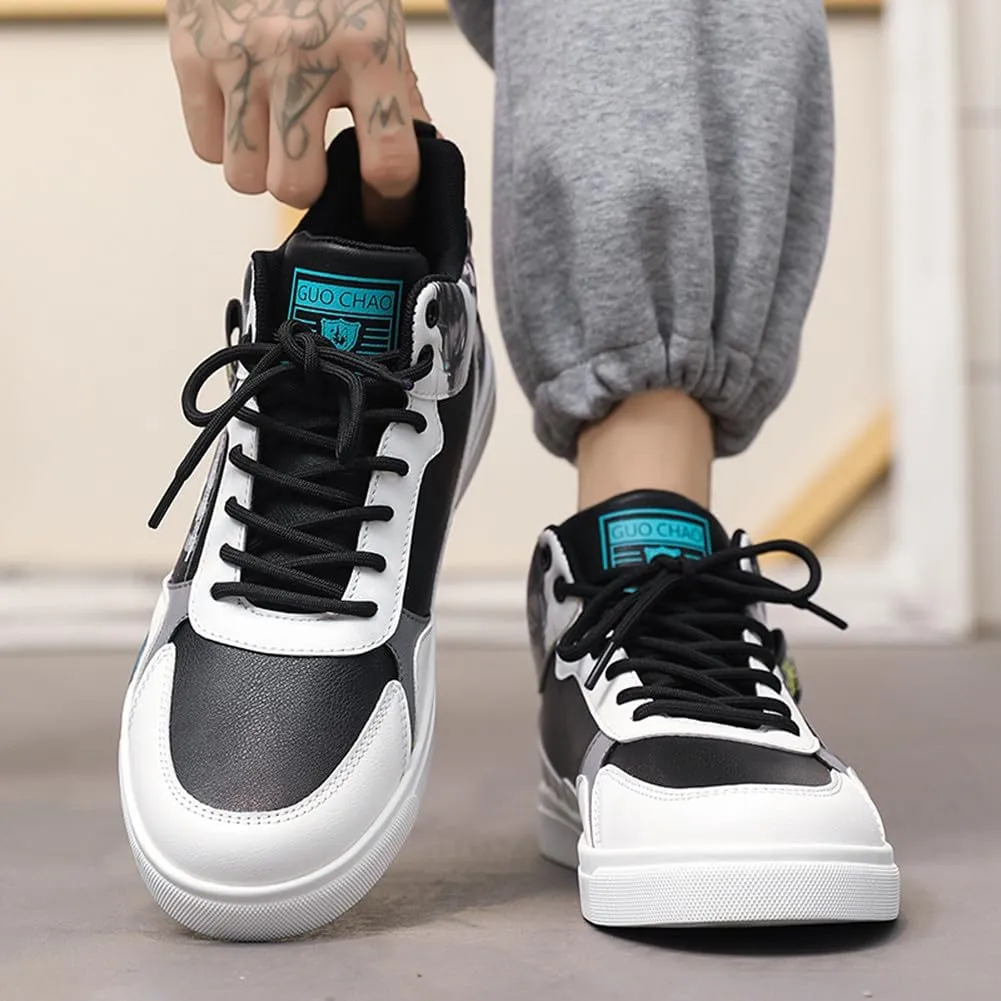 NCNDB Men's Leather Skateboard Walking Shoes Fashion Anime Casual Sneaker