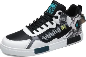 NCNDB Men's Leather Skateboard Walking Shoes Fashion Anime Casual Sneaker