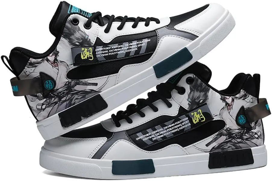 NCNDB Men's Leather Skateboard Walking Shoes Fashion Anime Casual Sneaker
