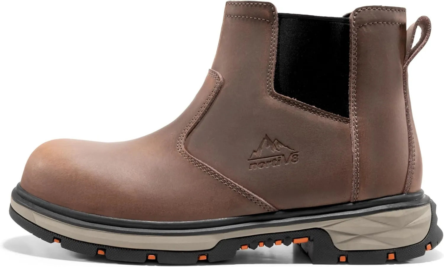 NORTIV 8 Slip On Work Boots for Men Steel Toe Waterproof Safety Construction Boots for Men