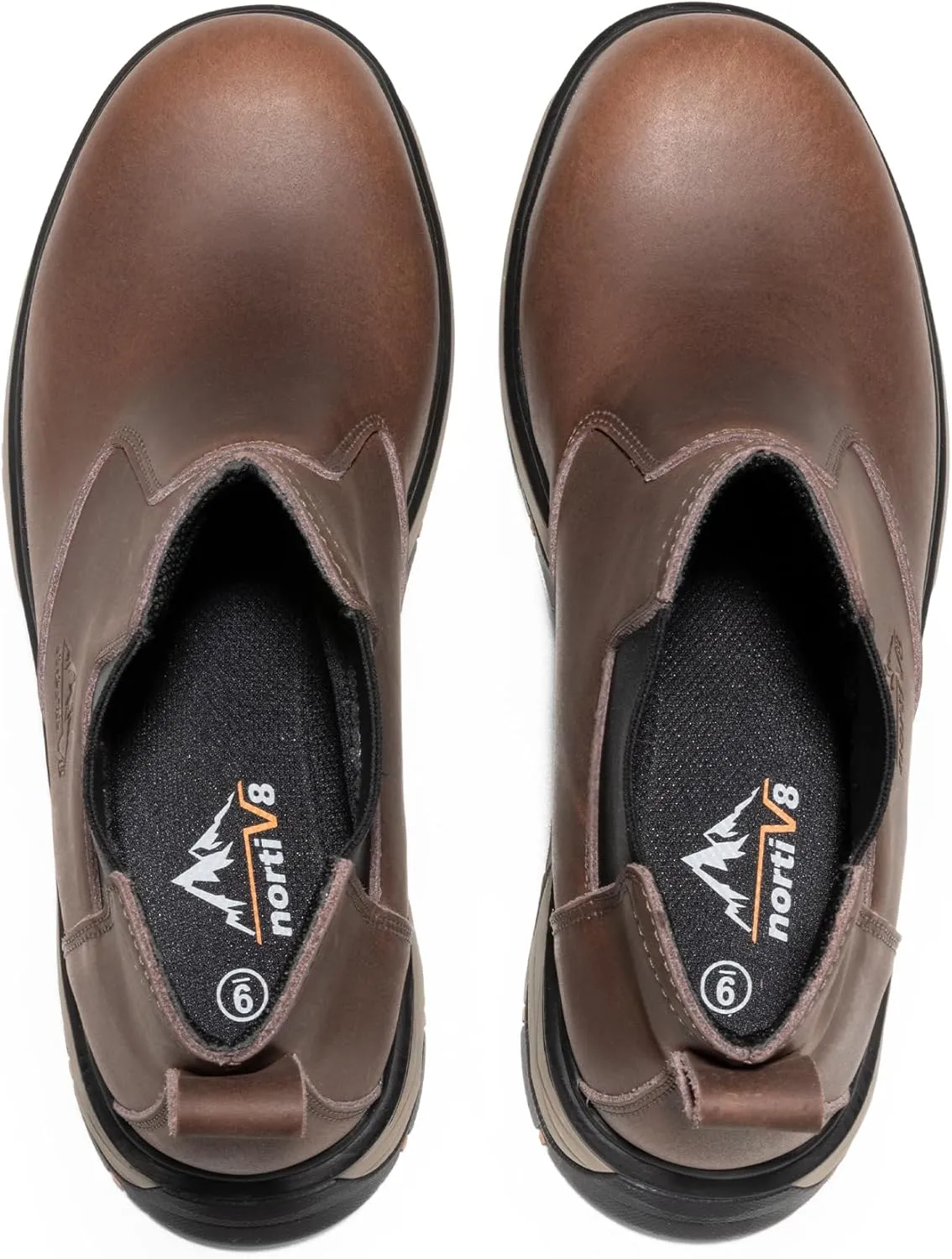 NORTIV 8 Slip On Work Boots for Men Steel Toe Waterproof Safety Construction Boots for Men