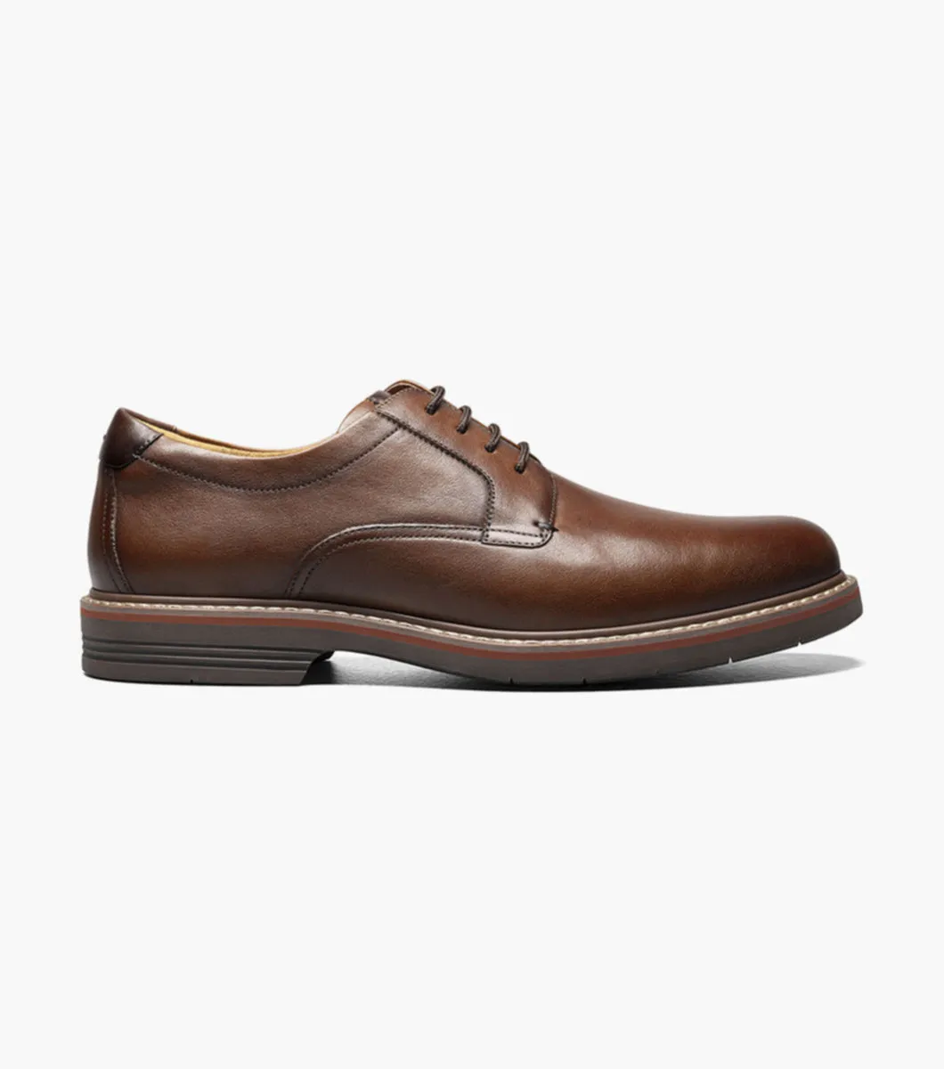Norwalk Plain Toe Oxford-Cognac Tumbled | Florsheim