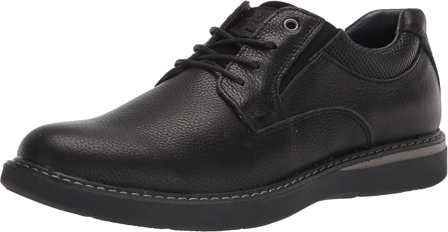 Nunn Bush Men's BAYRIDGE Plain Toe Lightweight Leather LACE-UP Oxford, Black, 11 Wide