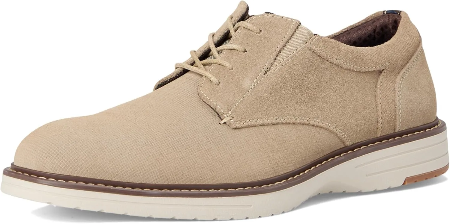 Nunn Bush Men's Griff Plain Toe Oxford Lightweight and Comfortable for All Occasions Suede Leather Lace Up
