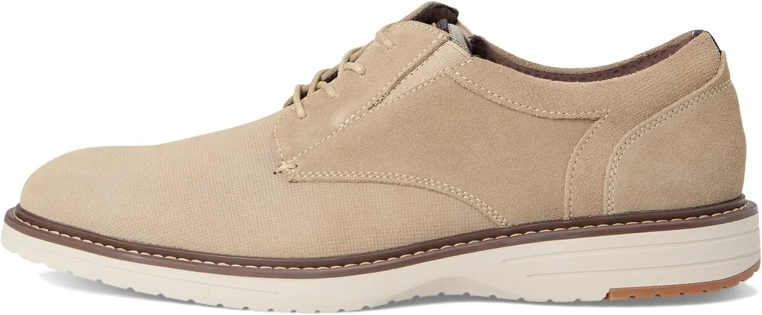 Nunn Bush Men's Griff Plain Toe Oxford Lightweight and Comfortable for All Occasions Suede Leather Lace Up