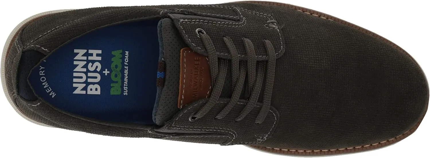 Nunn Bush Men's Otto Plain Toe Oxford Leather Lace Up with Lightweight Sole