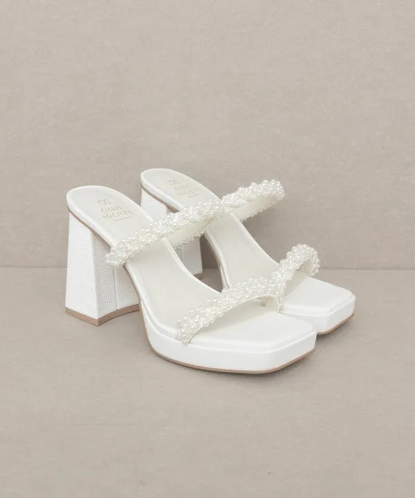 OASIS SOCIETY Aliza - Pearl Strapped Summer Heel