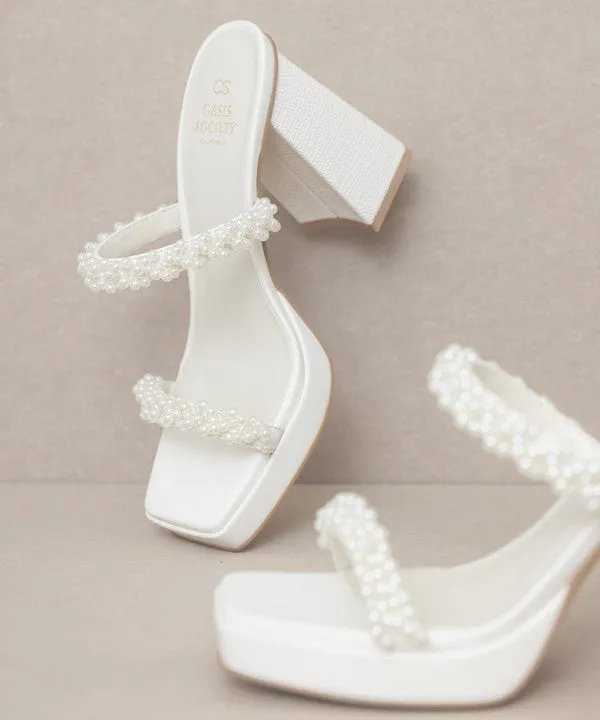 OASIS SOCIETY Aliza - Pearl Strapped Summer Heel