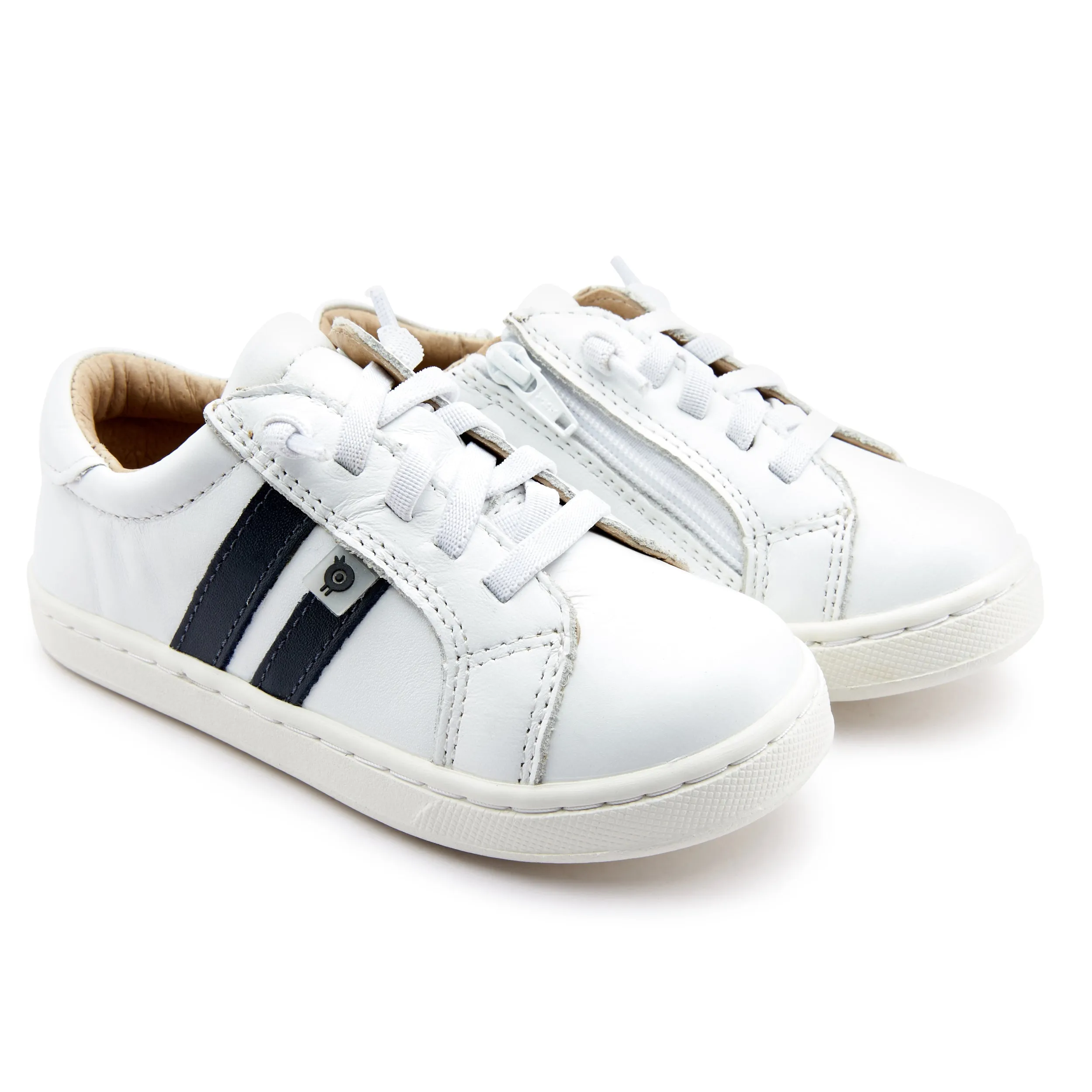 Old Soles Girl's and Boy's 6156 Low Roller Sneakers - Snow/Navy