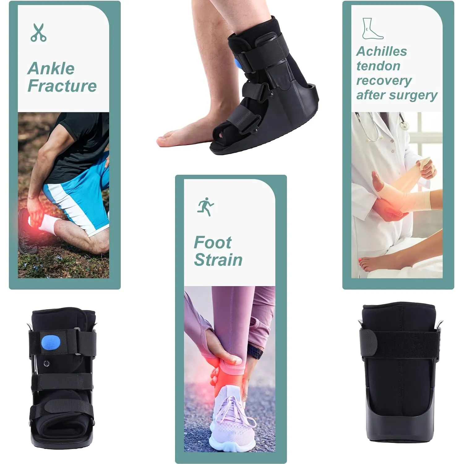 Orthopedic Walking Boot, Air Cam Walker Fracture Boot for Broken Foot, Sprains & Achilles Injuries, Lightweight Medical Inflatable Foot Support for Post-Surgery Recovery & Mobilit(Large)