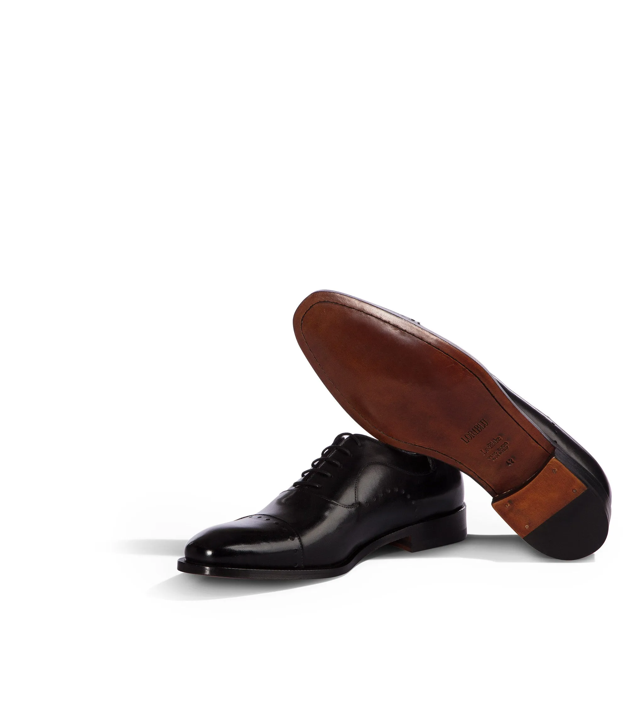 Oxford in pelle nera brogue