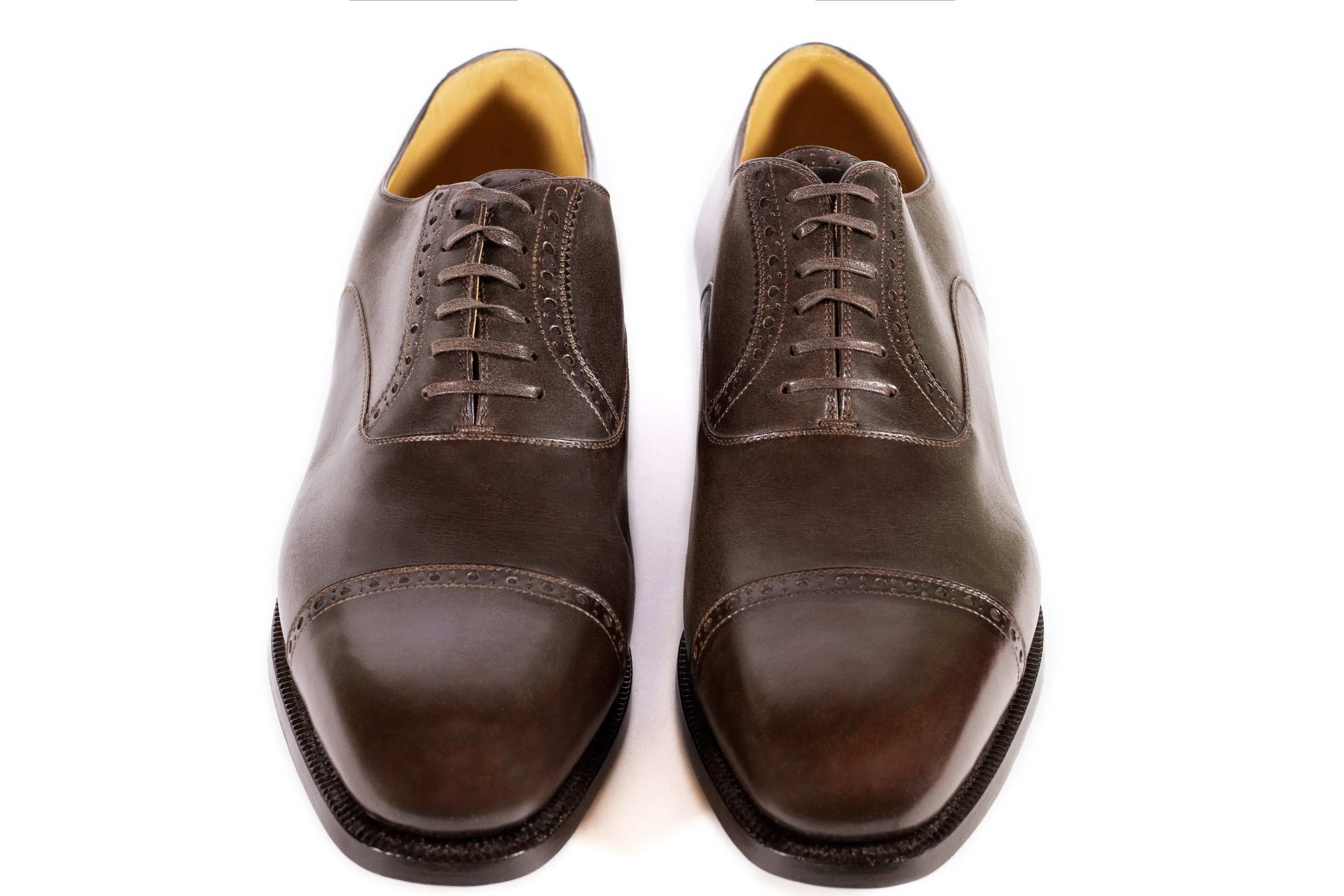 OXFORD SEMI.FULL BROGUE WITH TOE CAP IN FULL GRAIN LEATHER AND SUEDE LEATHER