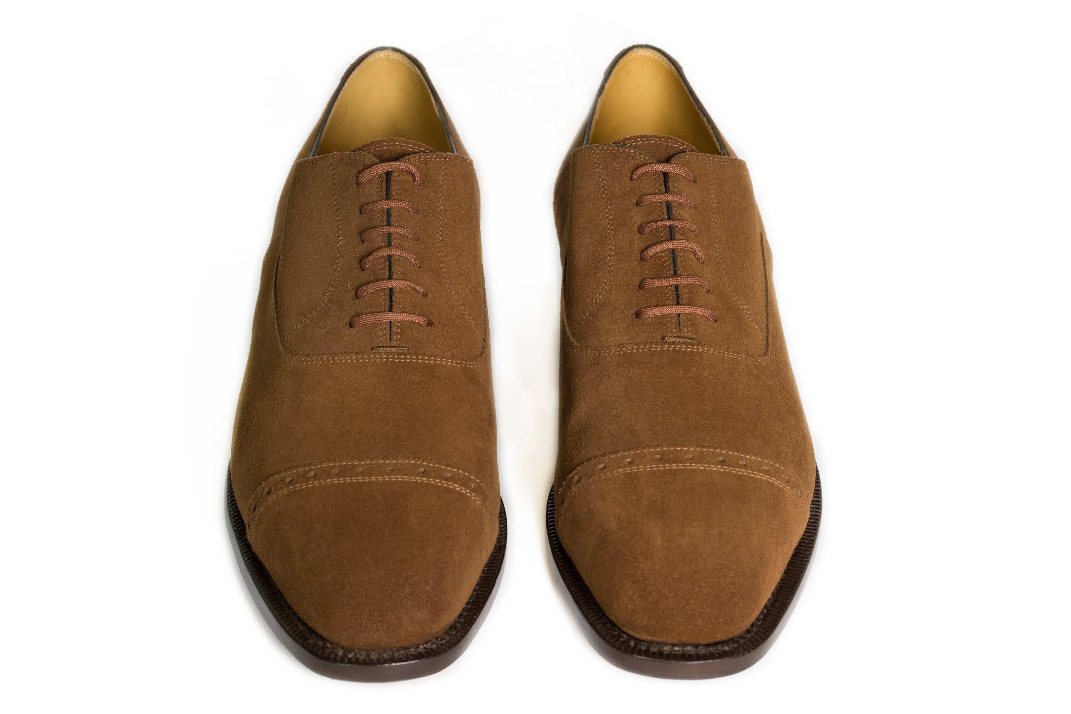 OXFORD SEMI.FULL BROGUE WITH TOE CAP IN FULL GRAIN LEATHER AND SUEDE LEATHER