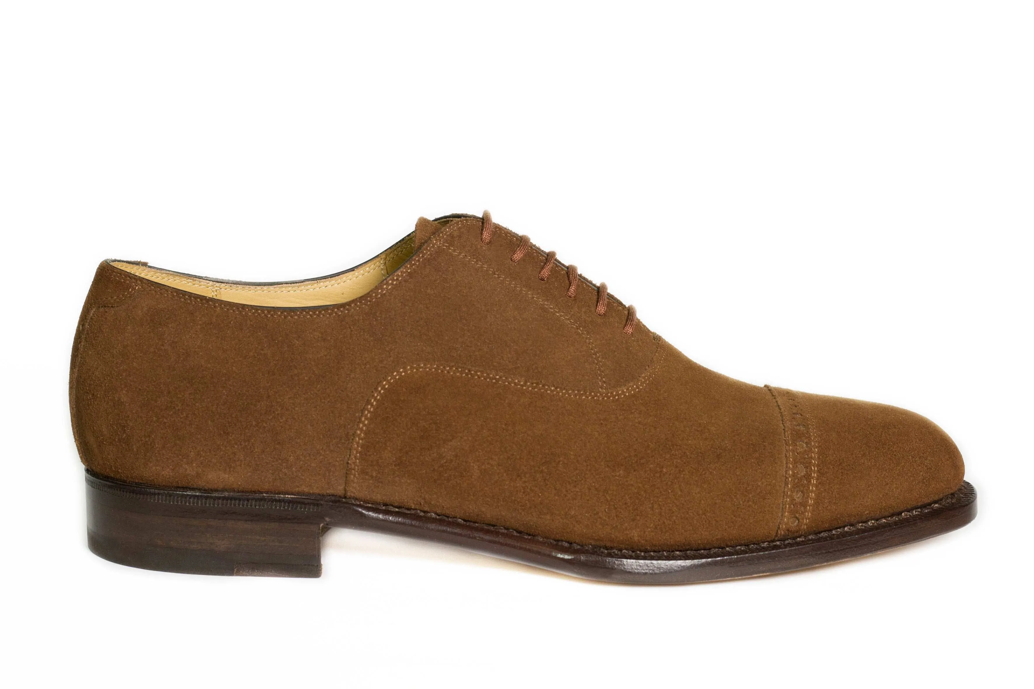 OXFORD SEMI.FULL BROGUE WITH TOE CAP IN FULL GRAIN LEATHER AND SUEDE LEATHER