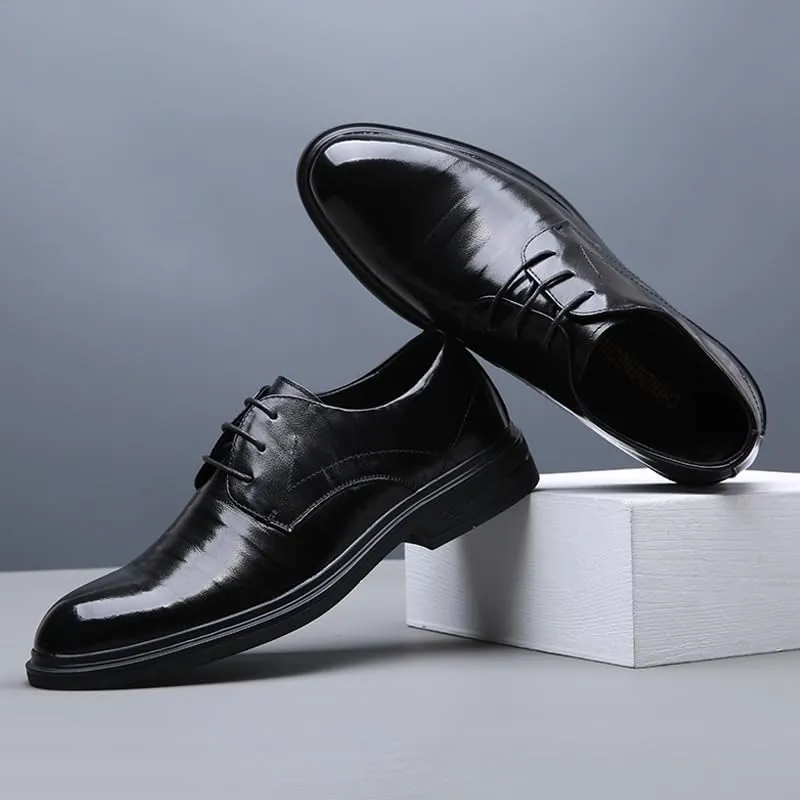 Oxford Shoes for Men Formal Brogue Wingtip Business Casual Mens Dress Prom Leather Comfortable Wedding Shoes