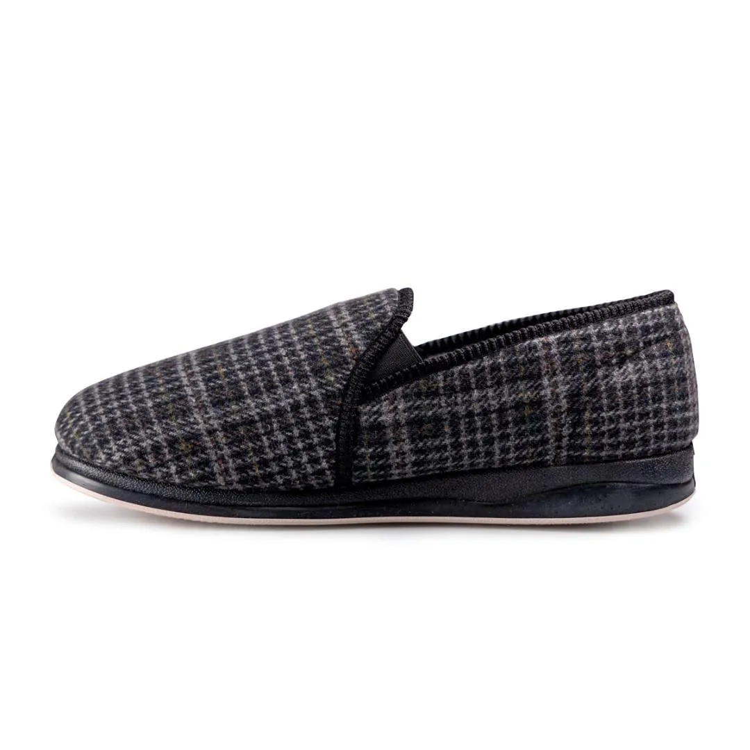 Padders 408S*02 Albert Slippers - Black Mixed Check