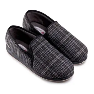 Padders 408S*02 Albert Slippers - Black Mixed Check