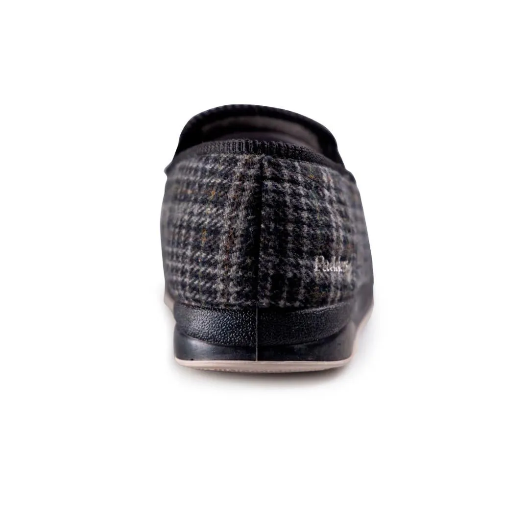 Padders 408S*02 Albert Slippers - Black Mixed Check