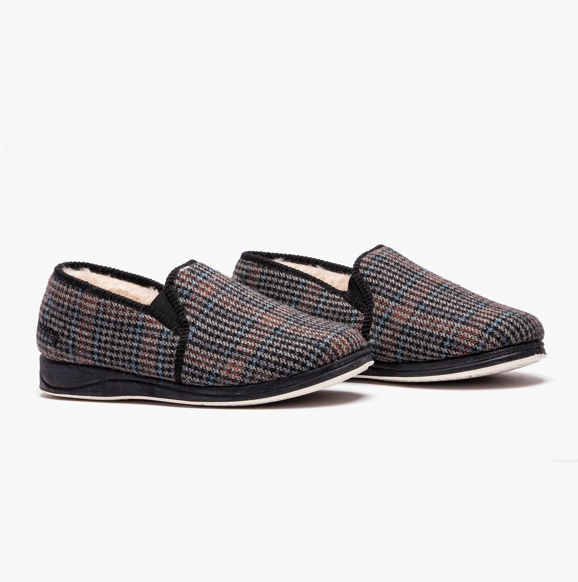 Padders ALBERT 2 Mens (G Fit) Slippers Blue Hounds Tooth