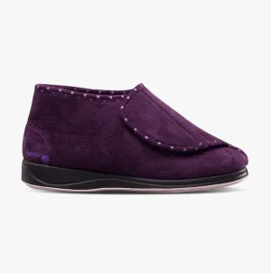Padders CHERISH Womens (EE Fit) Touch Fasten Boot Slippers Purple