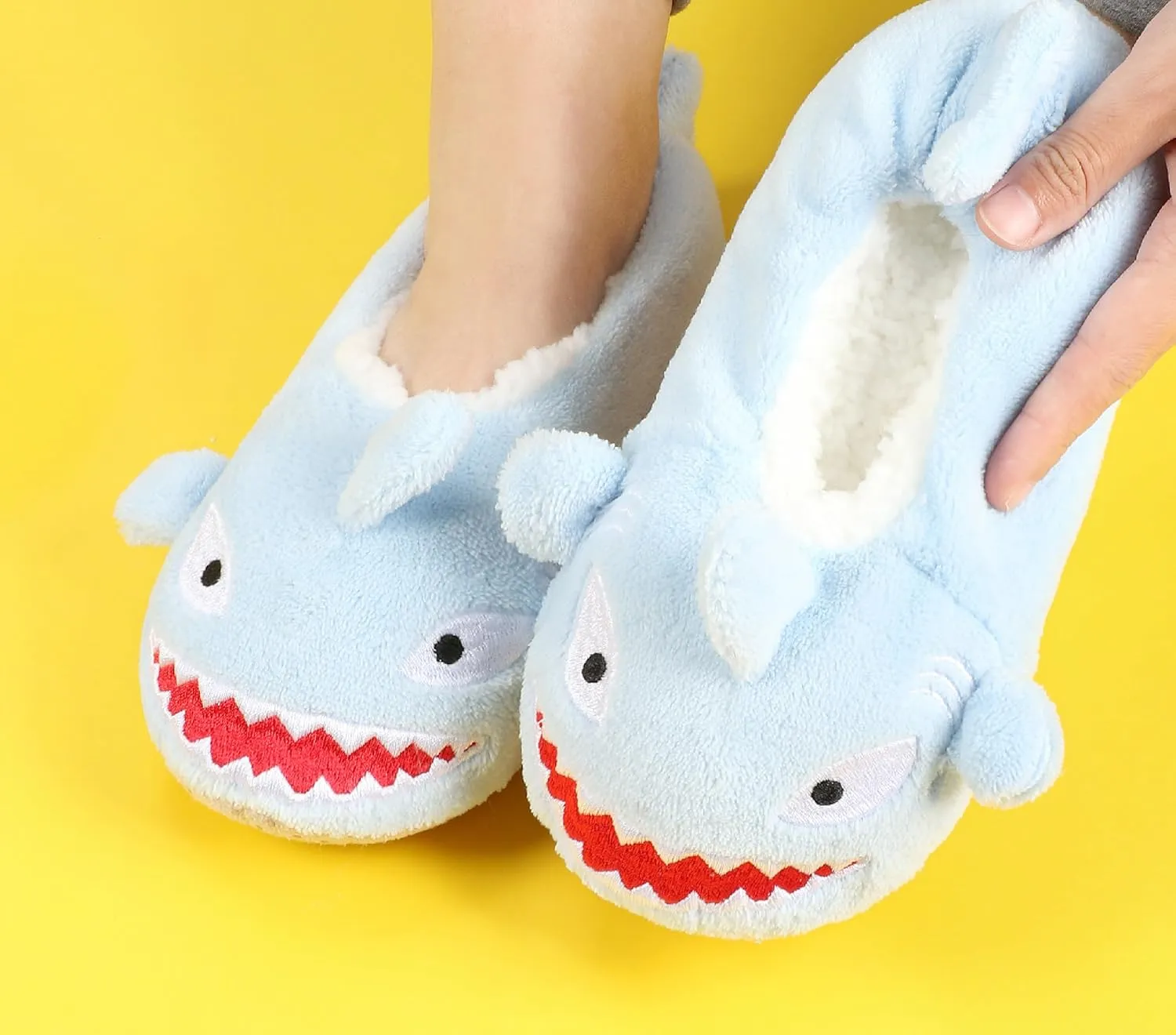 Panda Bros Kid's Animal Slipper Socks, Cartoon Cozy Fleece Indoor Slipper, Fluzzy Warm bedroom Shoes