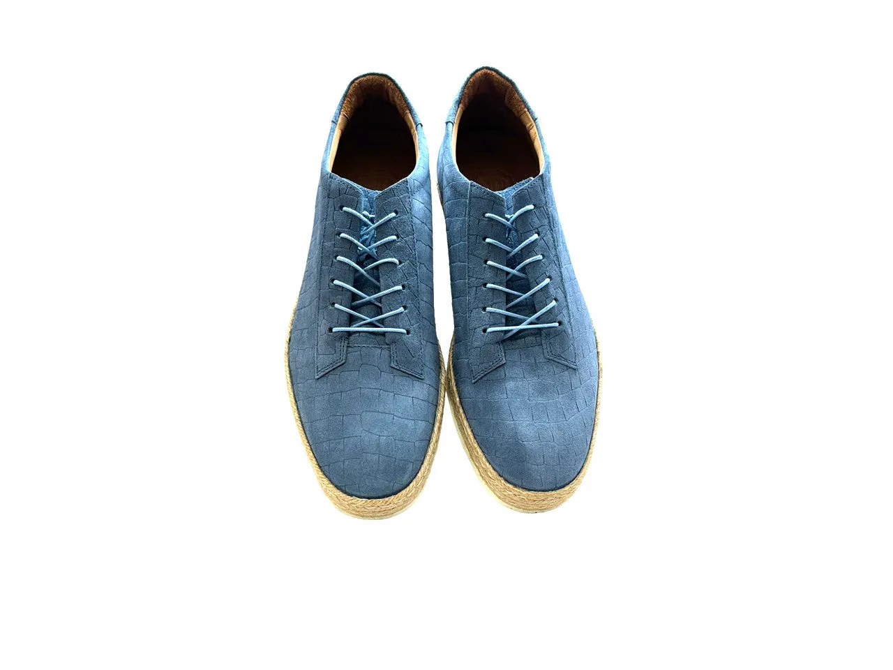 Pelle Line - Monaco Crocco Print Sport- Blue Suede